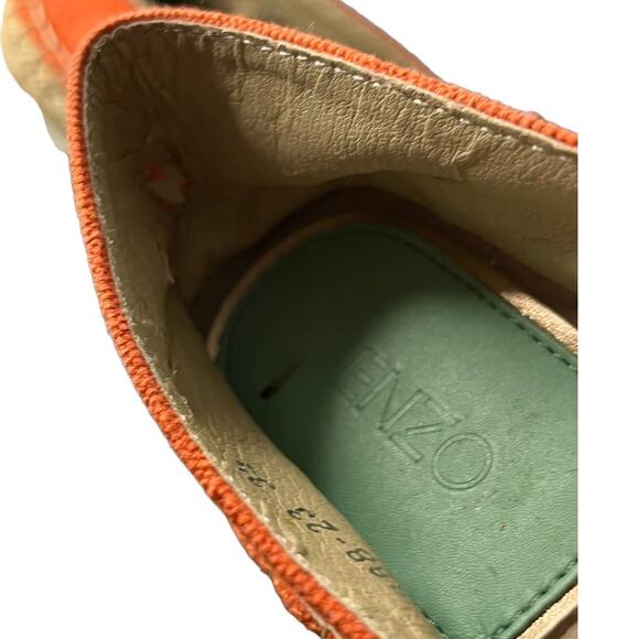 Kenzo Tiger-Embroidered Orange Canvas Espadrille Flats Size 35 (US SIZE 4) - Picture 13 of 16